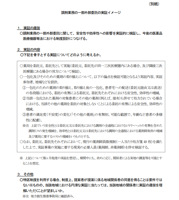 調剤業務の一部外部委託の実証イメージ