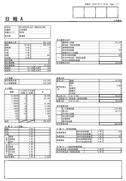 各種帳票出力のサンプル画像